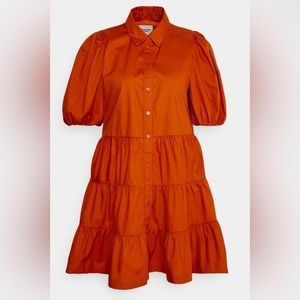 Abercrombie Poplin Puff Sleeve Shirt Dress